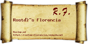 Rostás Florencia névjegykártya